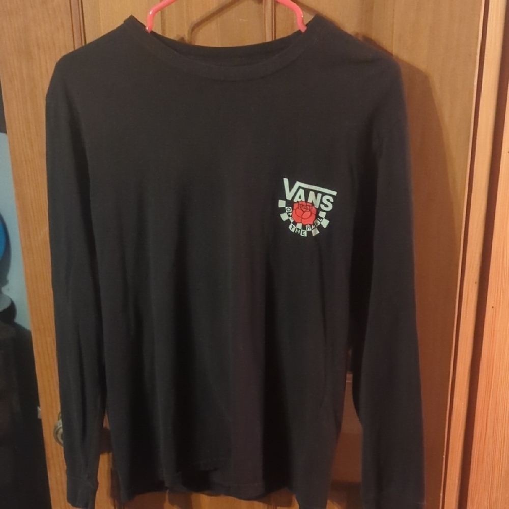 Vans Black Long Sleeve Shirt with Rose Logo